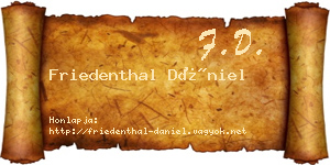 Friedenthal Dániel névjegykártya